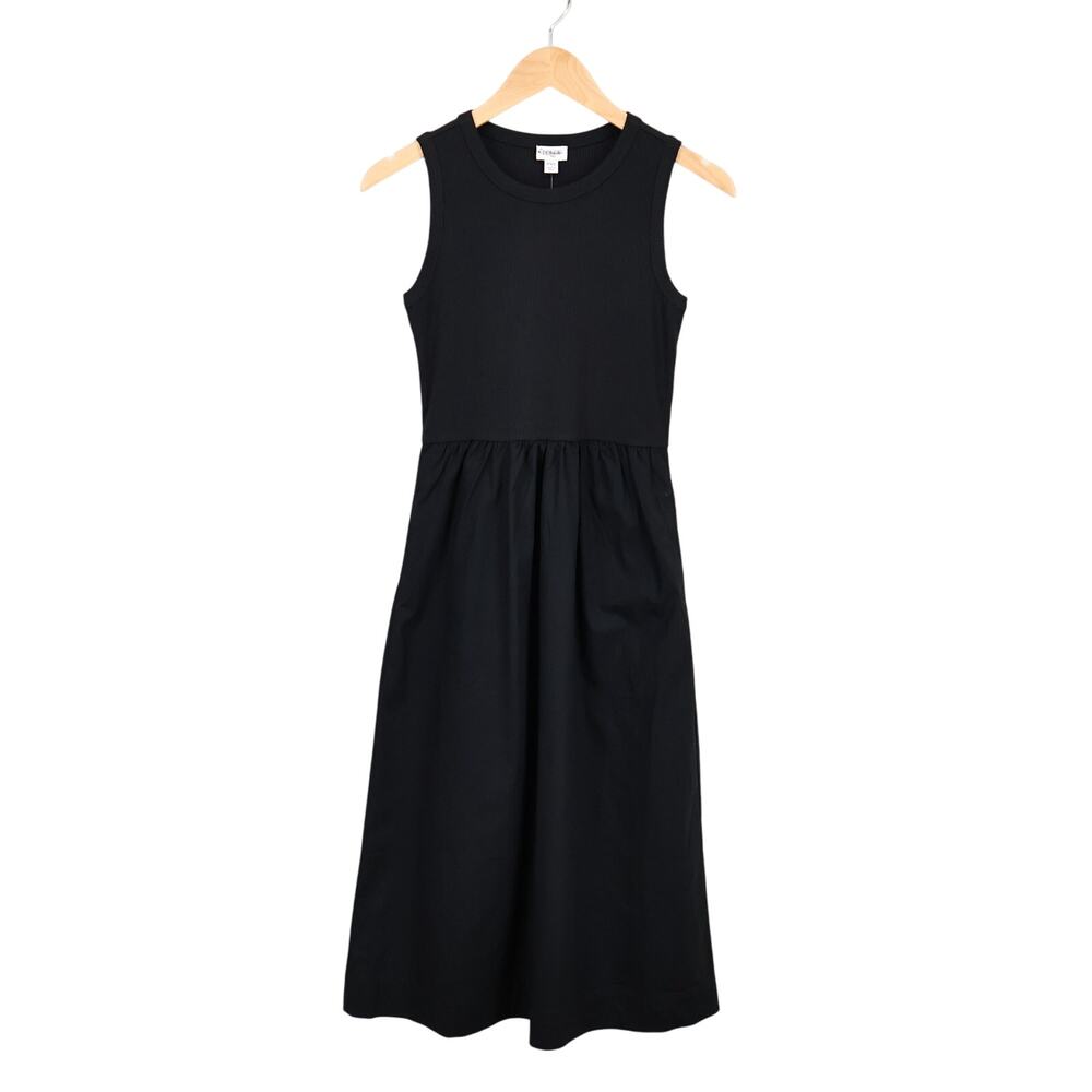 J.Crew Factory Ribbed Knit Mixy Midi Dress Black Size XS Petite NWT - Picture 2 of 8